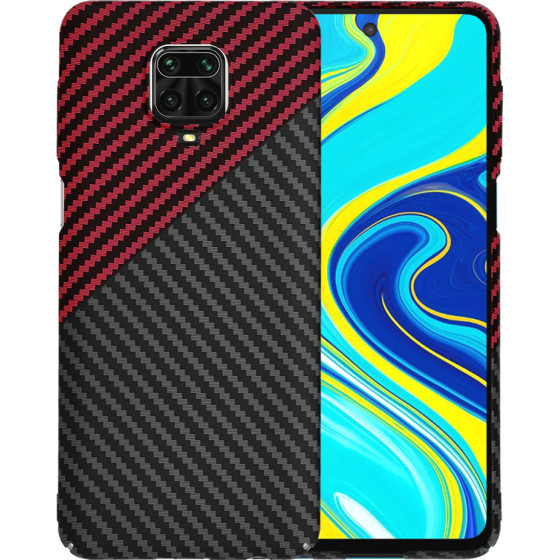 Techsuit - Carbonite FiberShell - Xiaomi Redmi Note 9S / Note 9 Pro / Note 9 Pro Max - Red Vortex