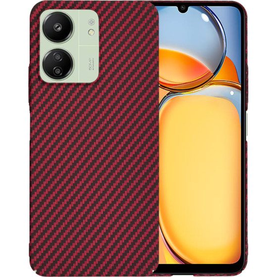 Techsuit - Carbonite FiberShell - XXiaomi Redmi 13C 4G / Redmi 13C 5G / Poco C65 - Red