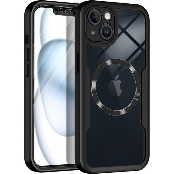 Techsuit - ColorVerse 360 MagSafe Series + Screen Protector - iPhone 13 - Black