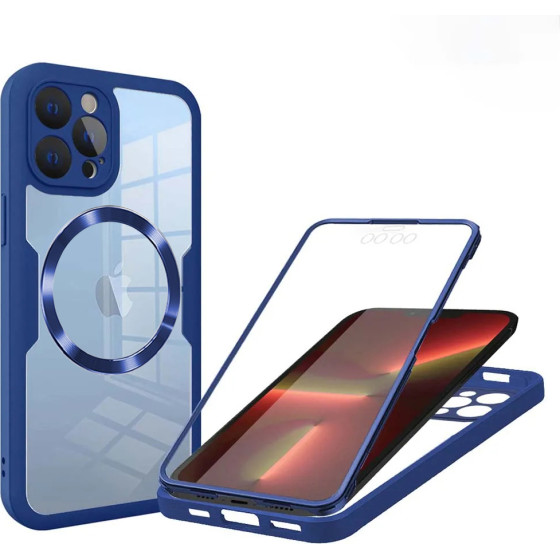 Techsuit - ColorVerse 360 MagSafe Series + Screen Protector - iPhone 13 Pro - Blue