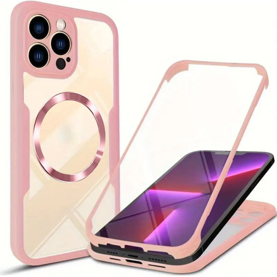 Techsuit - ColorVerse 360 MagSafe Series + Screen Protector - iPhone 13 Pro Max - Pink