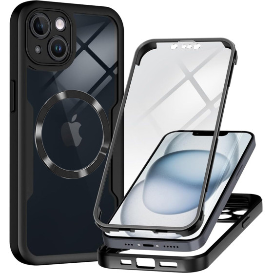 Techsuit - ColorVerse 360 MagSafe Series + Screen Protector - iPhone 14 - Black