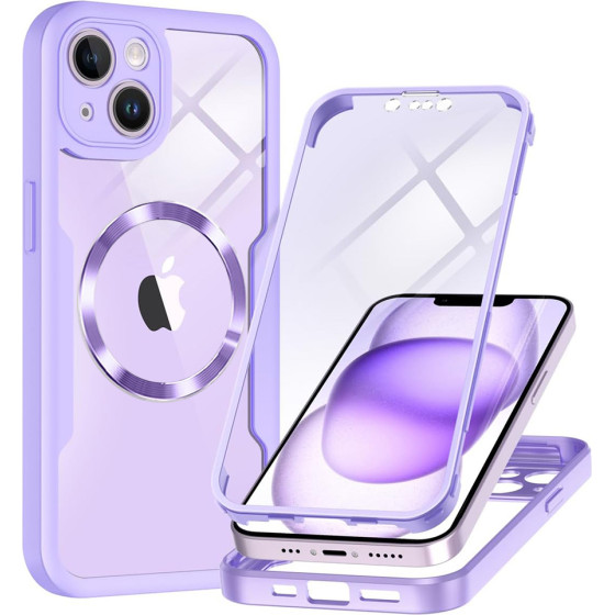 Techsuit - ColorVerse 360 MagSafe Series + Screen Protector - iPhone 14 - Purple