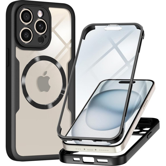Techsuit - ColorVerse 360 MagSafe Series + Screen Protector - iPhone 14 Pro Max - Black