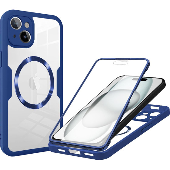 Techsuit - ColorVerse 360 MagSafe Series + Screen Protector - iPhone 15 - Blue