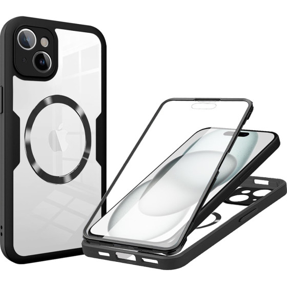 Techsuit - ColorVerse 360 MagSafe Series + Screen Protector - iPhone 15 - Black