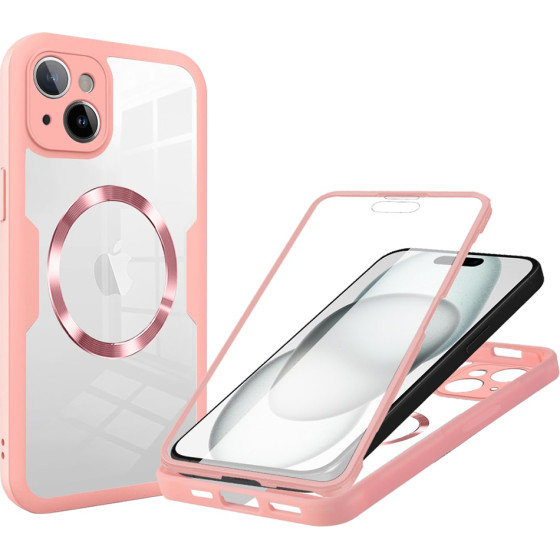 Techsuit - ColorVerse 360 MagSafe Series + Screen Protector - iPhone 15 - Pink