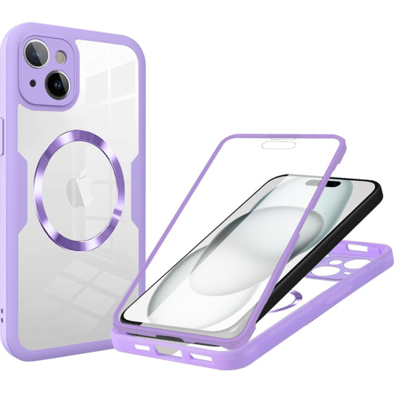 Techsuit - ColorVerse 360 MagSafe Series + Screen Protector - iPhone 15 - Purple