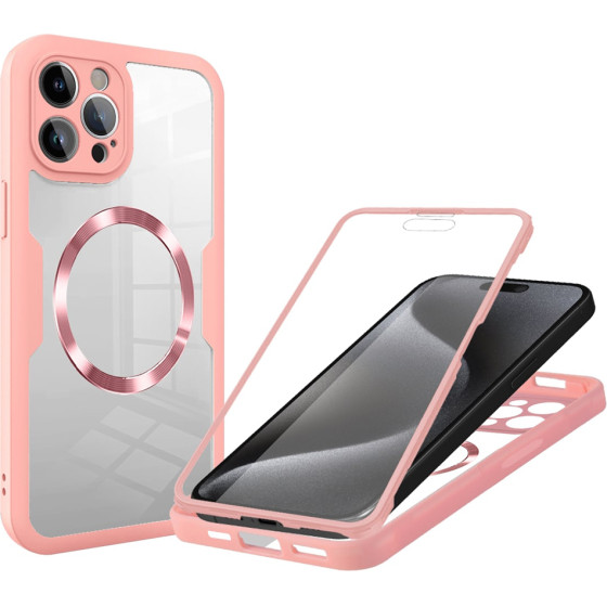 Techsuit - ColorVerse 360 MagSafe Series + Screen Protector - iPhone 15 Pro Max - Pink