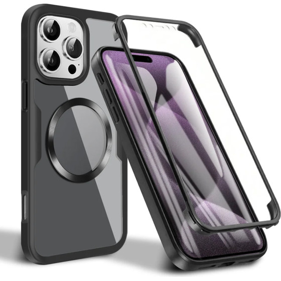 Techsuit - ColorVerse 360 MagSafe Series + Screen Protector - iPhone 16 Pro - Black