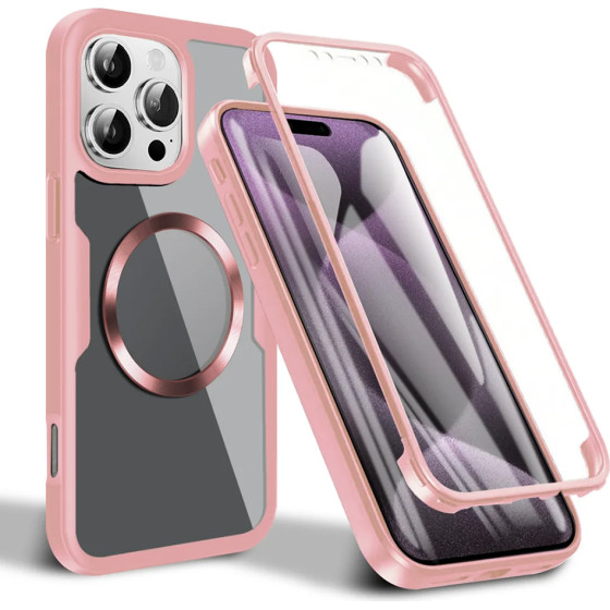 Techsuit - ColorVerse 360 MagSafe Series + Screen Protector - iPhone 16 Pro - Pink
