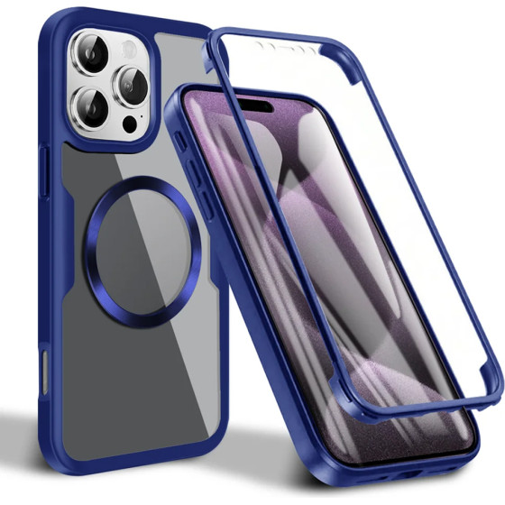 Techsuit - ColorVerse 360 MagSafe Series + Screen Protector - iPhone 16 Pro Max - Blue