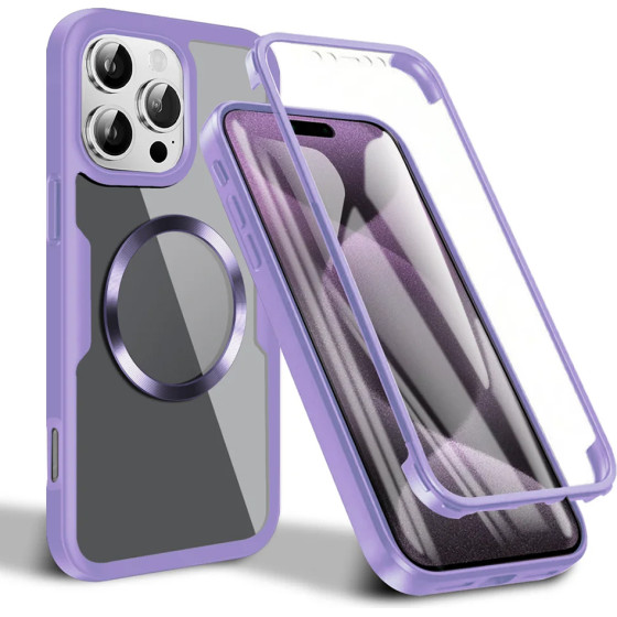 Techsuit - ColorVerse 360 MagSafe Series + Screen Protector - iPhone 16 Pro Max - Purple