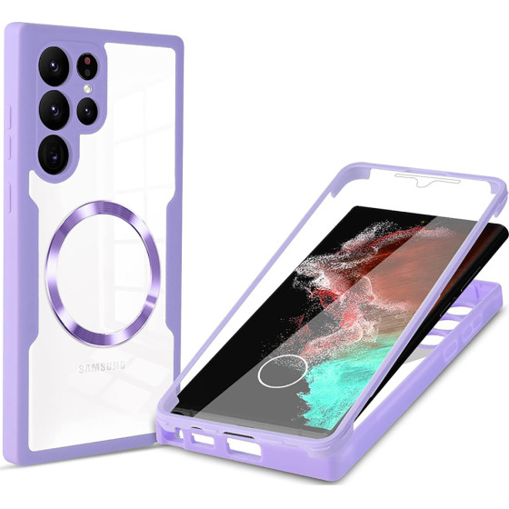 Techsuit - ColorVerse 360 MagSafe Series + Screen Protector - Samsung Galaxy S22 Ultra 5G - Purple