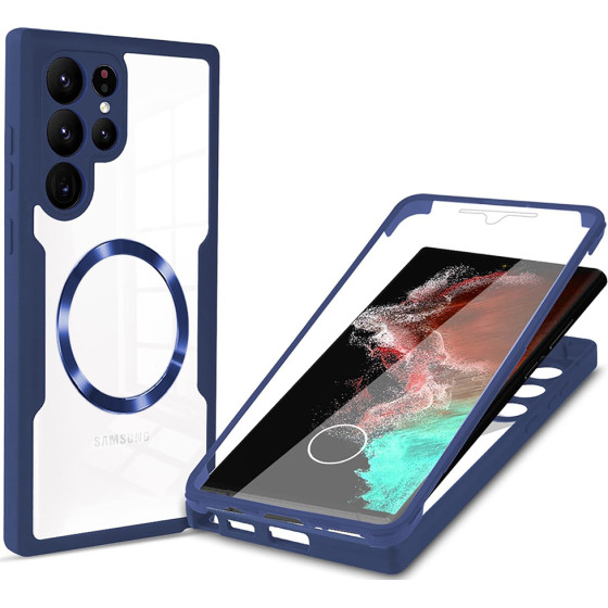Techsuit - ColorVerse 360 MagSafe Series + Screen Protector - Samsung Galaxy S23 Ultra - Blue