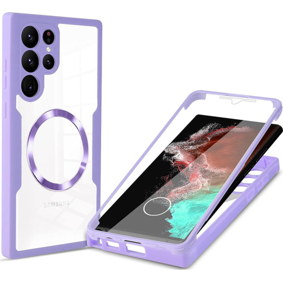 Techsuit - ColorVerse 360 MagSafe Series + Screen Protector - Samsung Galaxy S23 Ultra - Purple