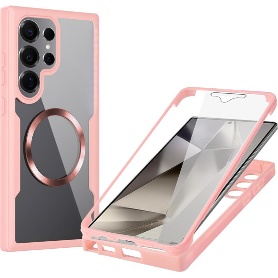 Techsuit - ColorVerse 360 MagSafe Series + Screen Protector - Samsung Galaxy S25 Ultra - Pink