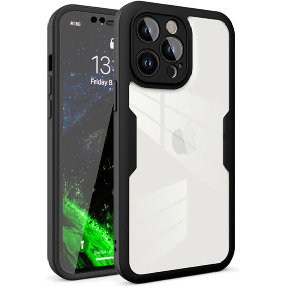 Techsuit - ColorVerse 360 Series + Screen Protector - iPhone 12 Pro - Black