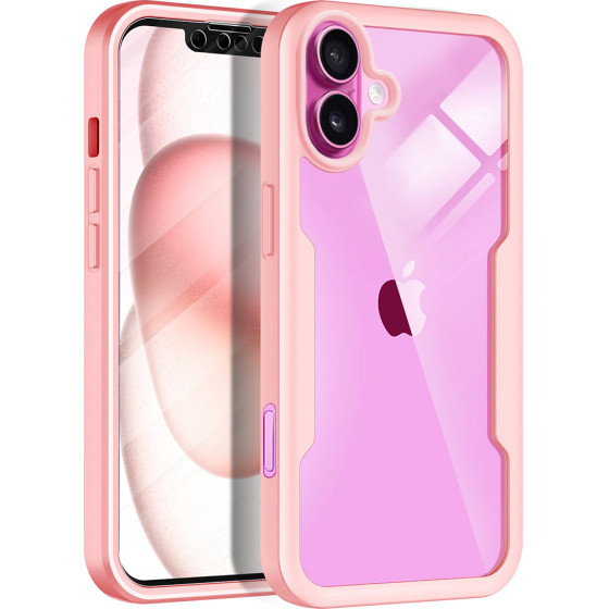 Techsuit - ColorVerse 360 Series + Screen Protector - iPhone 16 Plus - Pink