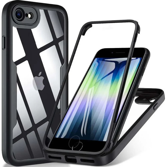Techsuit - ColorVerse 360 Series + Screen Protector - iPhone 7 / 8 / SE 2, SE 2020 / SE 3, SE 2022 - Black
