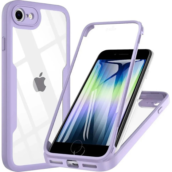 Techsuit - ColorVerse 360 Series + Screen Protector - iPhone 7 / 8 / SE 2, SE 2020 / SE 3, SE 2022 - Purple