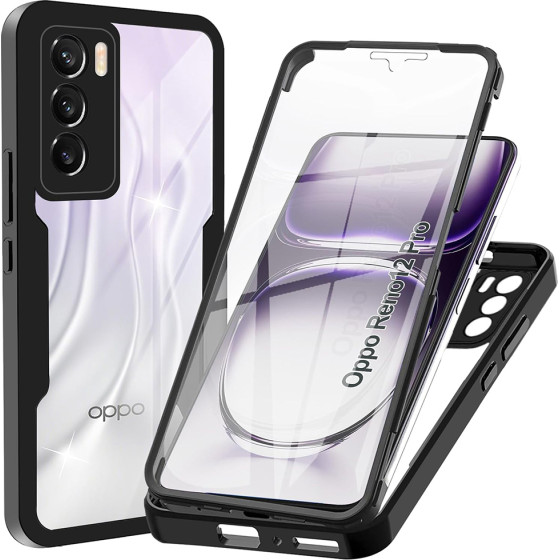 Techsuit - ColorVerse 360 Series + Screen Protector - Oppo Reno12 Pro - Black