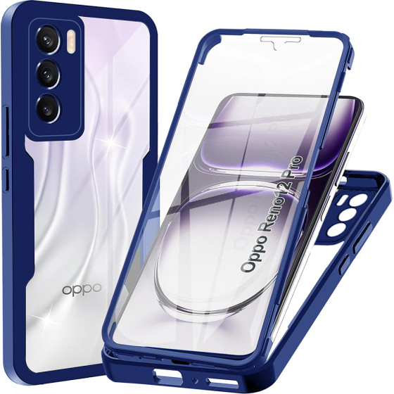 Techsuit - ColorVerse 360 Series + Screen Protector - Oppo Reno12 Pro - Blue