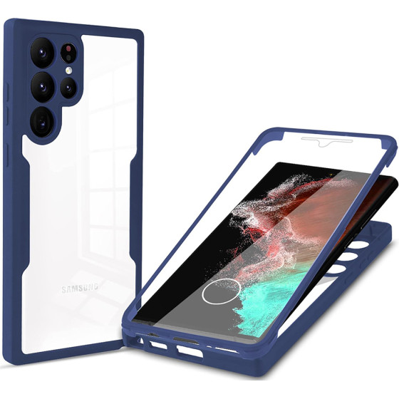 Techsuit - ColorVerse 360 Series + Screen Protector - Samsung Galaxy S22 Ultra 5G - Blue