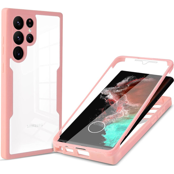 Techsuit - ColorVerse 360 Series + Screen Protector - Samsung Galaxy S23 Ultra - Pink