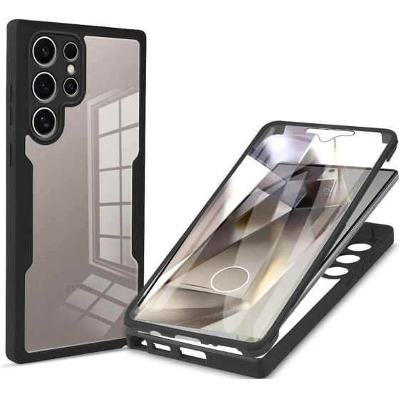 Techsuit - ColorVerse 360 Series + Screen Protector - Samsung Galaxy S24 Ultra - Black
