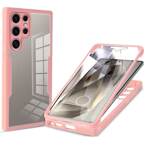 Techsuit - ColorVerse 360 Series + Screen Protector - Samsung Galaxy S24 Ultra - Pink