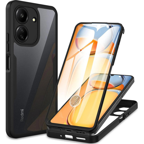 Techsuit - ColorVerse 360 Series + Screen Protector - Xiaomi Redmi 13C 4G / Poco C65 - Black