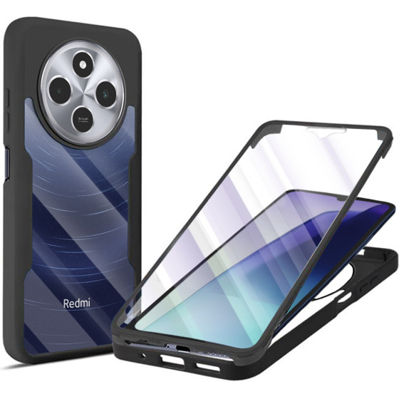 Techsuit - ColorVerse 360 Series + Screen Protector - Xiaomi Redmi 14C / Poco C75 - Black