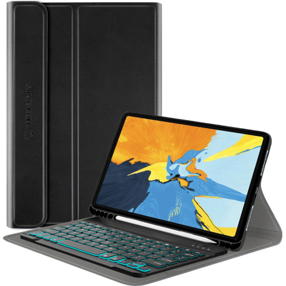 Techsuit - CozyTab Case (with Pencil Holder/RGB Keyboard) - iPad Pro 11 (2018/2020/2021/2022) - Black
