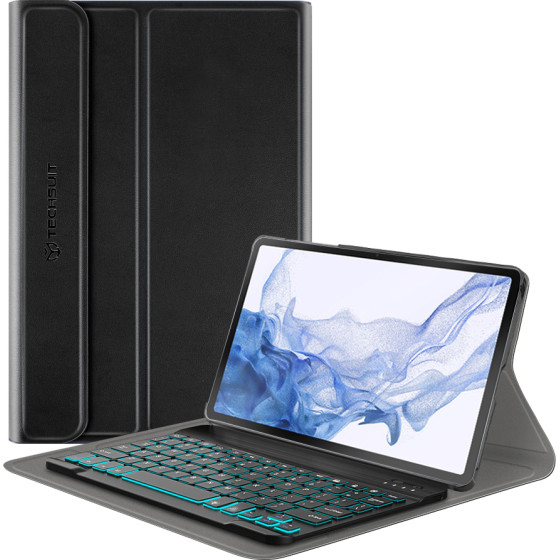 Techsuit - CozyTab Case (with RGB Wireless Magnetic Keyboard) - Samsung Galaxy Tab S8 - Black