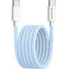 Techsuit - Data Cable (PCB114D) - for Apple, Android, Type-C, Super Fast Charging, PD60W, Flexible, Durable, 1m - Blue