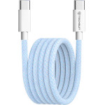Techsuit - Data Cable (PCB114D) - for Apple, Android, Type-C, Super Fast Charging, PD60W, Flexible, Durable, 1m - Blue