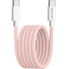 Techsuit - Data Cable (PCB114D) - for Apple, Android, Type-C, Super Fast Charging, PD60W, Flexible, Durable, 1m - Pink