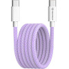 Techsuit - Data Cable (PCB114D) - for Apple, Android, Type-C, Super Fast Charging, PD60W, Flexible, Durable, 1m - Purple