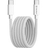Techsuit - Data Cable (PCB114D) - for Apple, Android, Type-C, Super Fast Charging, PD60W, Flexible, Durable, 1m - White
