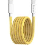 Techsuit - Data Cable (PCB114D) - for Apple, Android, Type-C, Super Fast Charging, PD60W, Flexible, Durable, 1m - Yellow