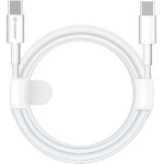 Techsuit - Data Cable (PCB130) - Type-C to Type-C, Fast Charging, 60W, 480Mbps, Aluminum Alloy, 1m - White
