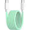 Techsuit - Data Cable - for Apple, Android, Type-C, Super Fast Charging, PD60W, Flexible, Durable, 1m - Green - (PCB114D)