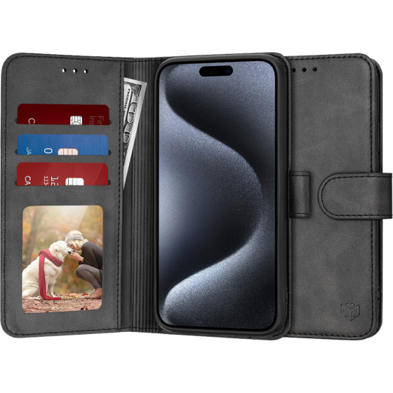 Techsuit - Diary Book - iPhone 15 Pro - Black