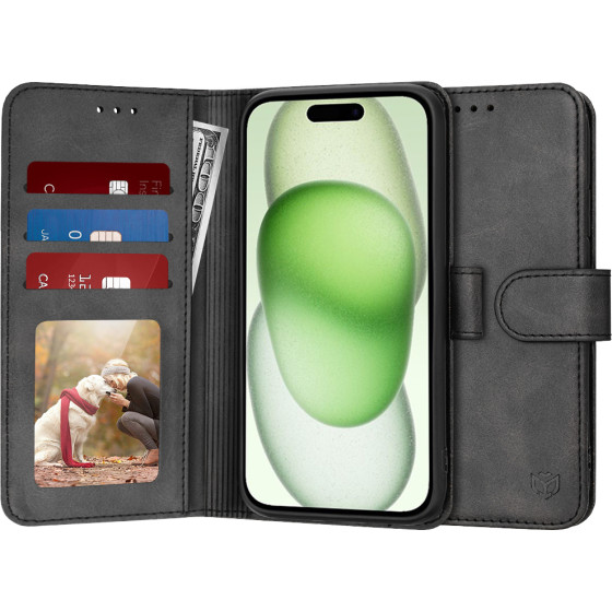 Techsuit - Diary Book - iPhone 15 Plus - Black