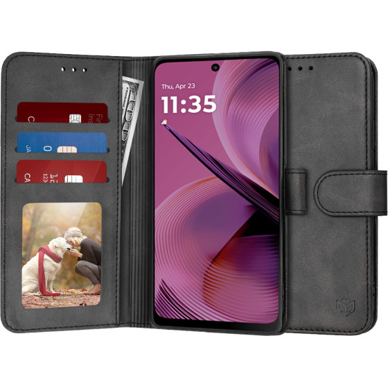 Techsuit - Diary Book - Motorola Moto G55 - Black