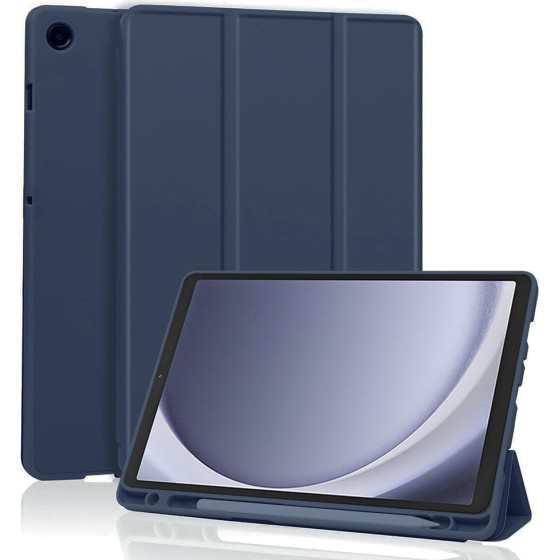 Techsuit - Flex Trifold (with Pencil Holder) - Samsung Galaxy Tab A9 - Dark Blue
