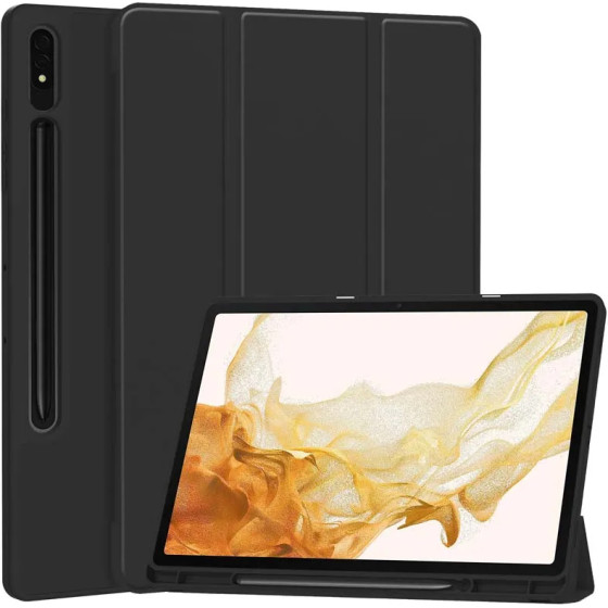 Techsuit - Flex Trifold (with Pencil Holder) - Samsung Galaxy Tab S7 Plus / S8 Plus - Black