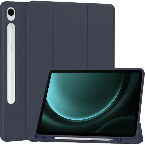 Techsuit - Flex Trifold (with Pencil Holder) - Samsung Galaxy Tab S9 / S9 FE / S10 FE - Dark Blue