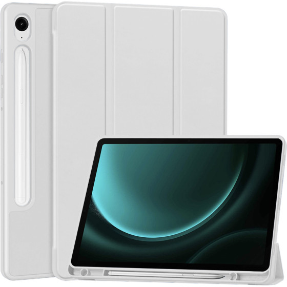 Techsuit - Flex Trifold (with Pencil Holder) - Samsung Galaxy Tab S9 / S9 FE / S10 FE - Gray